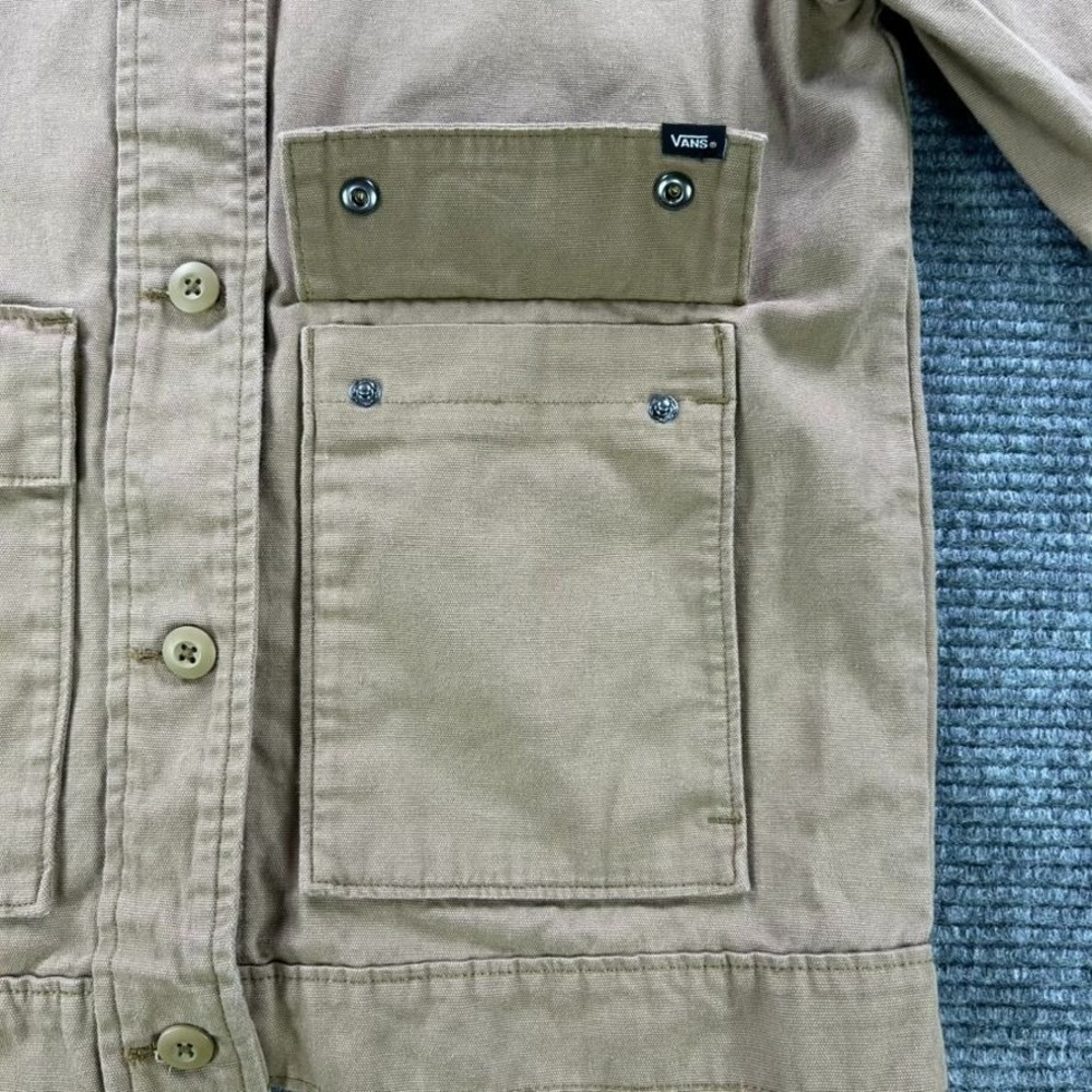 Vans Lizzie‎ Armanto Dirt Canvas Utility Jacket Tan Women Small Floral Inside - Picture 5 of 15